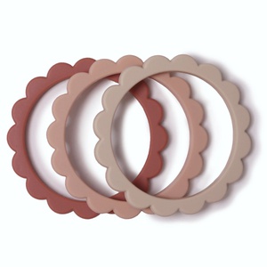 3 bracelets de dentition FLOWER Mushie Blush-Rose-Sh.Sand