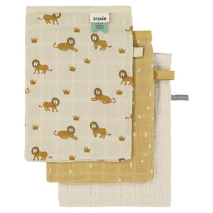3 gants de toilettes Mix Lively LION Trixie