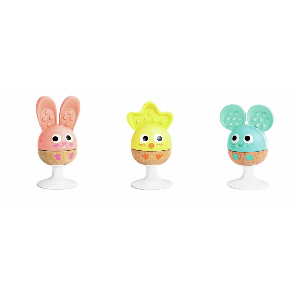 3 hochets à ventouse - animaux Hape