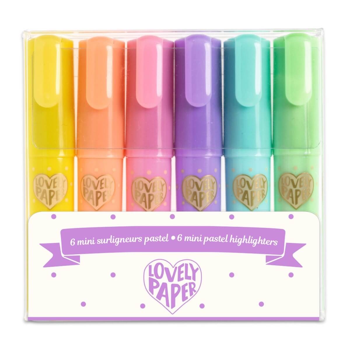 6 mini surligneurs pastel
 Djeco