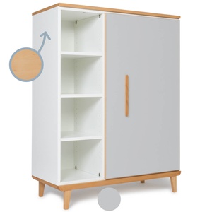 Armoire 120 cm 1 porte NADO Retro finition hêtre manhattan grey