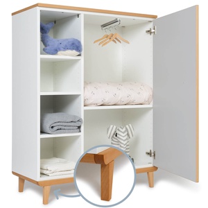 Armoire 120 cm 1 porte NADO Retro finition hêtre manhattan grey