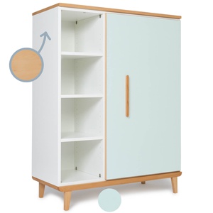 Armoire 120 cm 1 porte NADO Retro finition hêtre mint