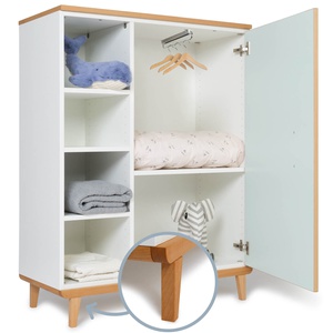 Armoire 120 cm 1 porte NADO Retro finition hêtre mint