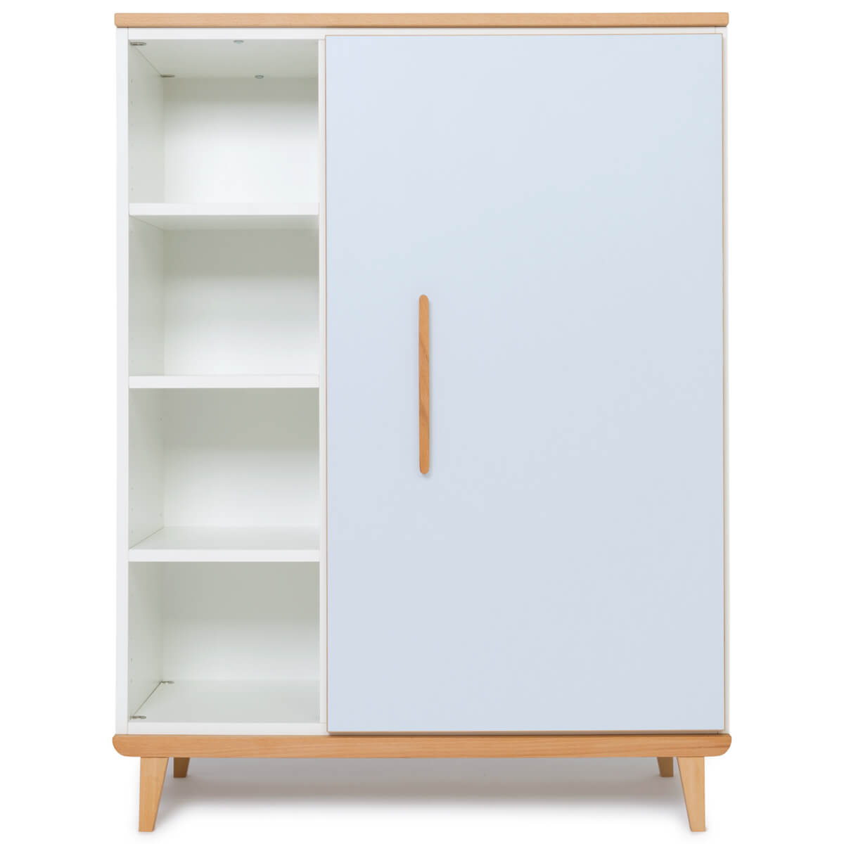 Armoire 120 cm 1 porte NADO Retro finition hêtre sky blue