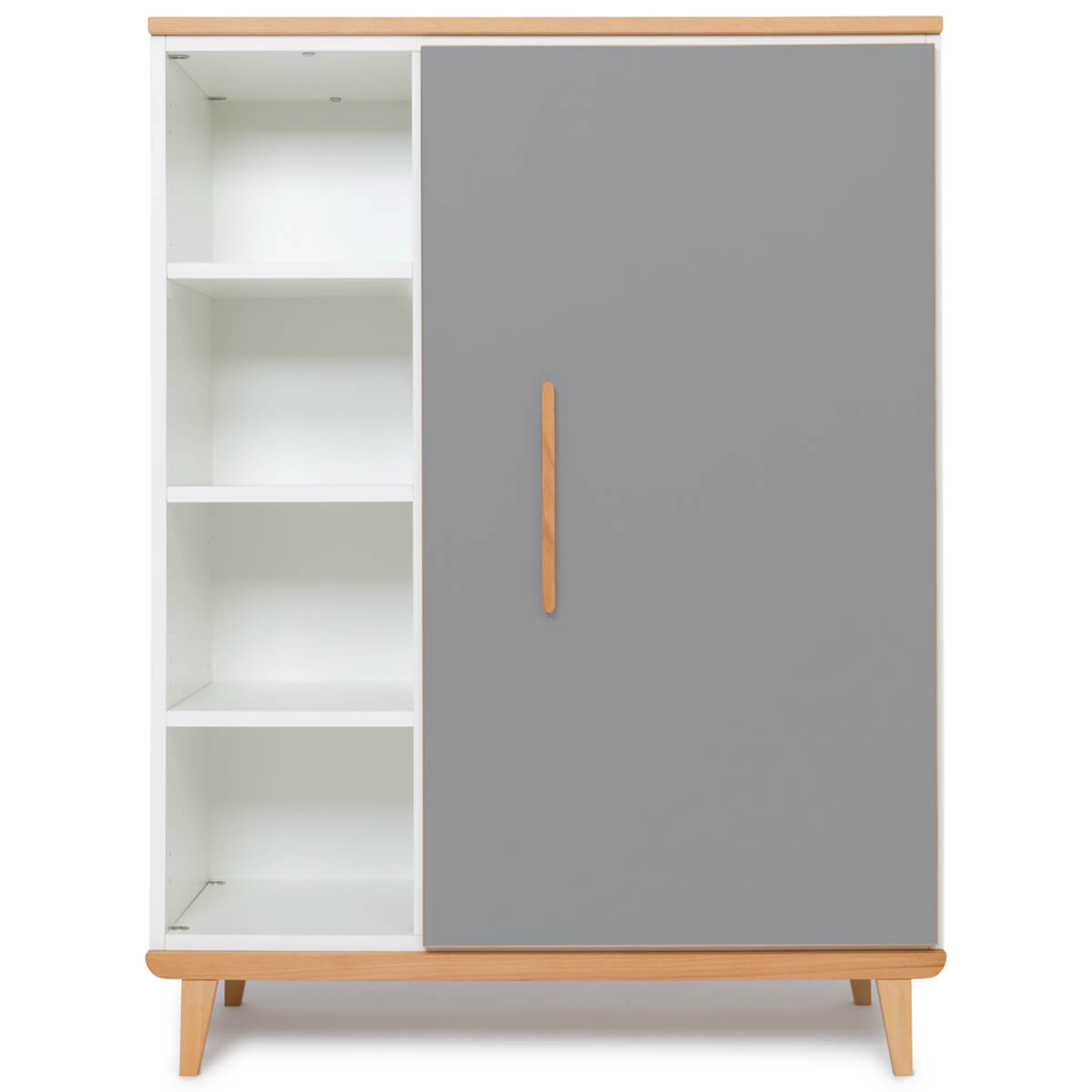 Armoire 120 cm 1 porte NADO Retro finition hêtre slate grey