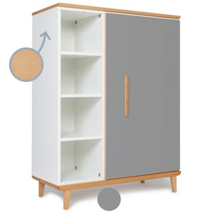Armoire 120 cm 1 porte NADO Retro finition hêtre slate grey