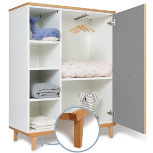 Armoire 120 cm 1 porte NADO Retro finition hêtre slate grey