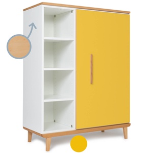 Armoire 120 cm 1 porte NADO Retro finition hêtre sunshine yellow