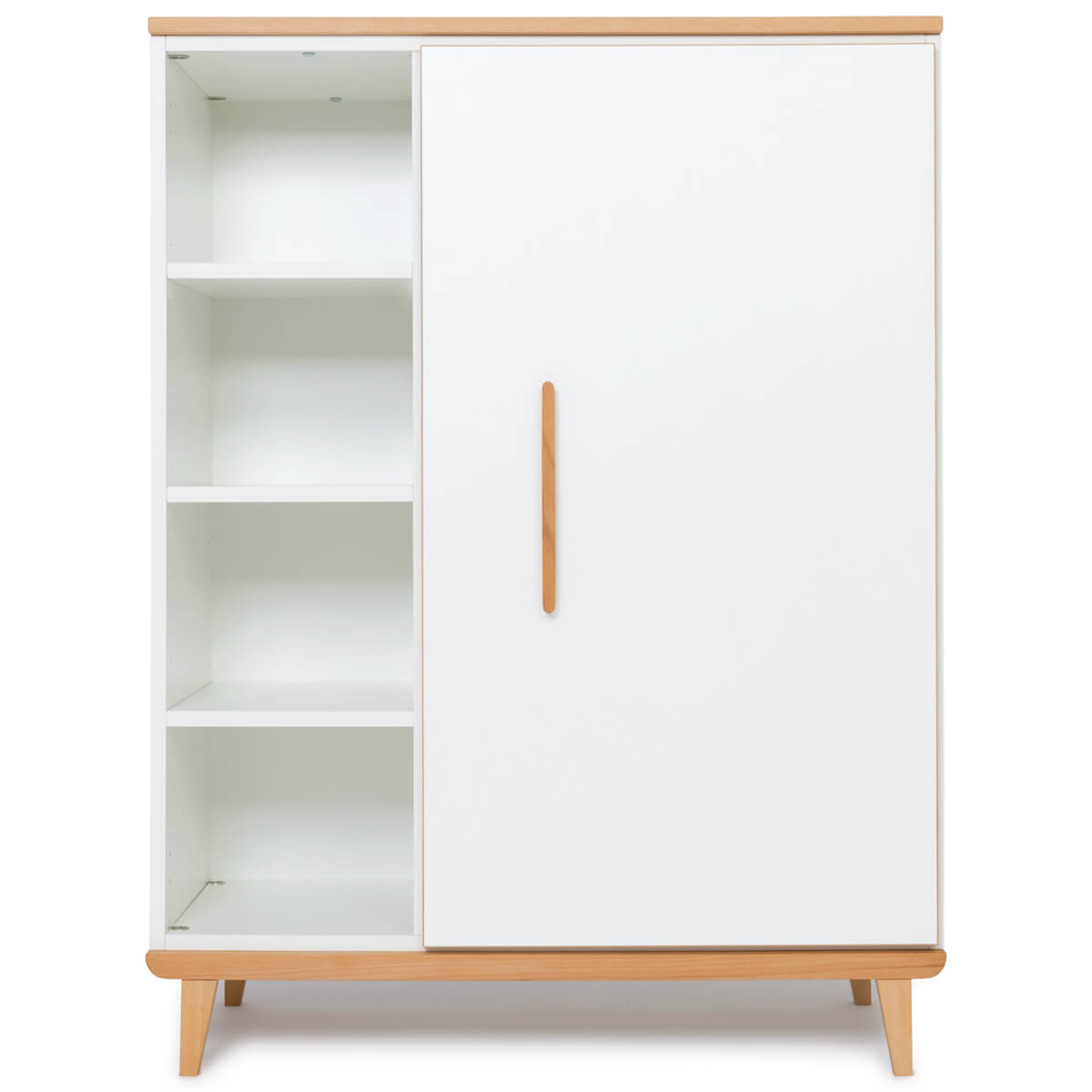 Armoire 120 cm 1 porte NADO Retro finition hêtre white