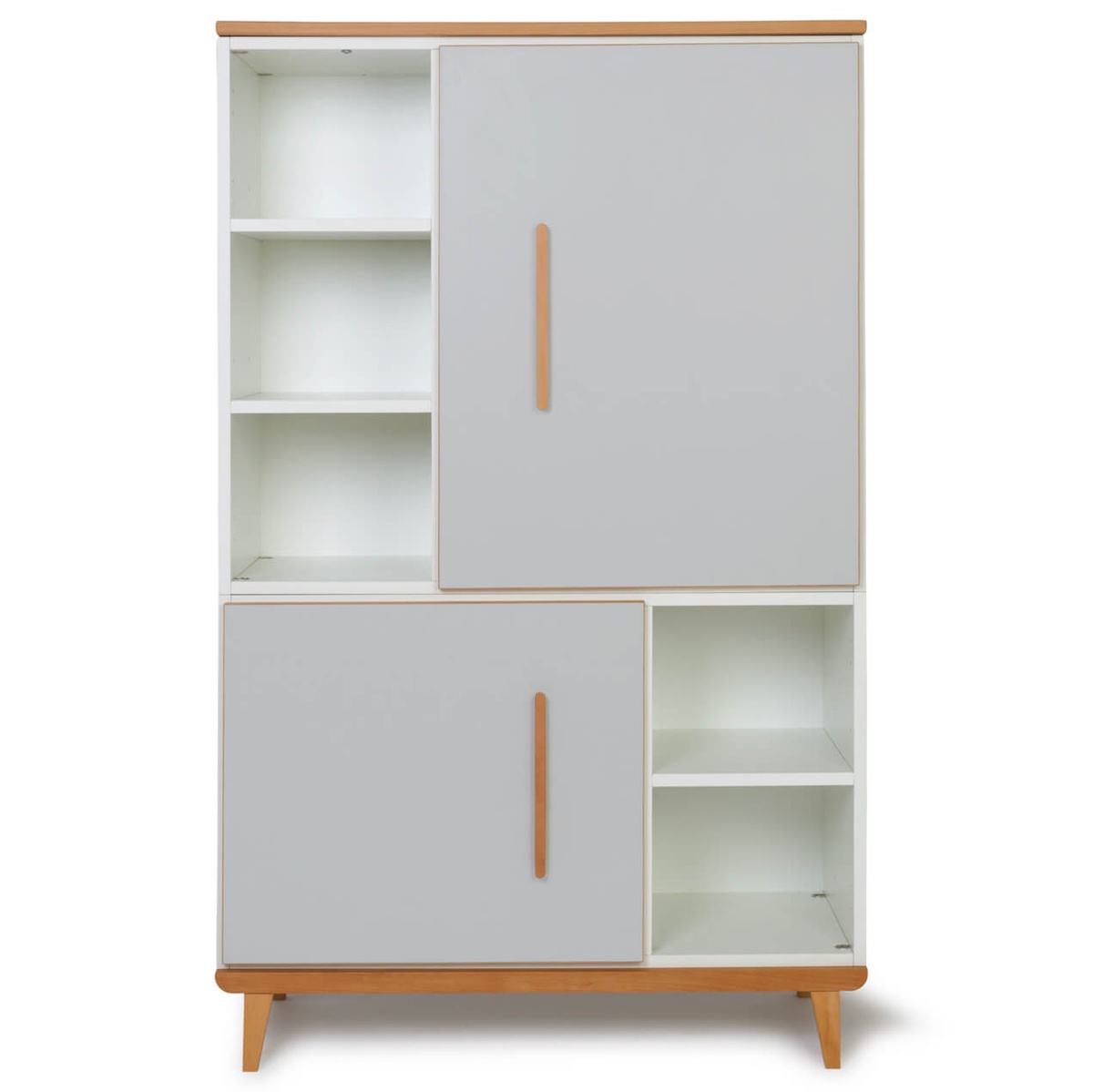 Armoire 147 cm 2 portes NADO Retro finition hêtre manhattan grey