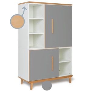 Armoire 147 cm 2 portes NADO Retro finition hêtre slate grey