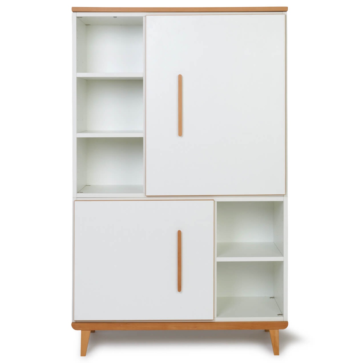 Armoire 147 cm 2 portes NADO Retro finition hêtre white