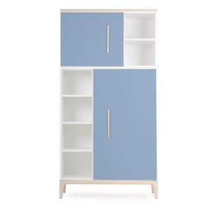 Armoire 173 cm 2 portes NADO Curve finition frêne capri blue