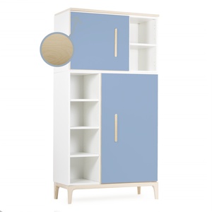 Armoire 173 cm 2 portes NADO Curve finition frêne capri blue