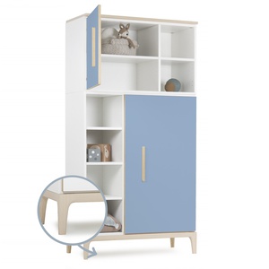 Armoire 173 cm 2 portes NADO Curve finition frêne capri blue