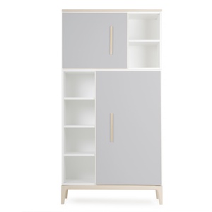 Armoire 173 cm 2 portes NADO Curve finition frêne manhattan grey