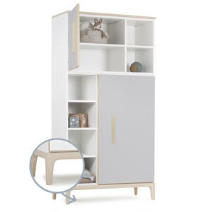 Armoire 173 cm 2 portes NADO Curve finition frêne manhattan grey