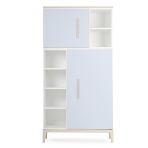 Armoire 173 cm 2 portes NADO Curve finition frêne sky blue