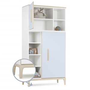 Armoire 173 cm 2 portes NADO Curve finition frêne sky blue
