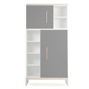 Armoire 173 cm 2 portes NADO Curve finition frêne slate grey
