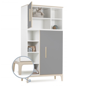 Armoire 173 cm 2 portes NADO Curve finition frêne slate grey