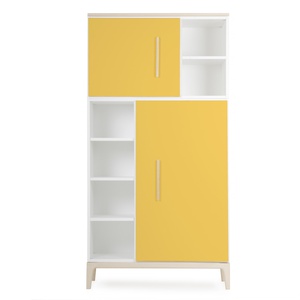 Armoire 173 cm 2 portes NADO Curve finition frêne sunshine yellow 