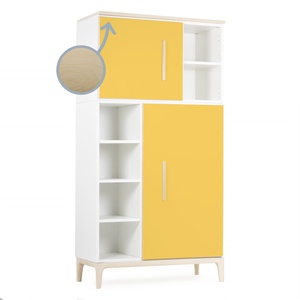 Armoire 173 cm 2 portes NADO Curve finition frêne sunshine yellow 