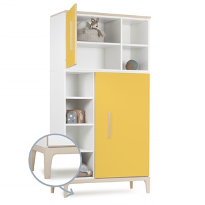 Armoire 173 cm 2 portes NADO Curve finition frêne sunshine yellow 
