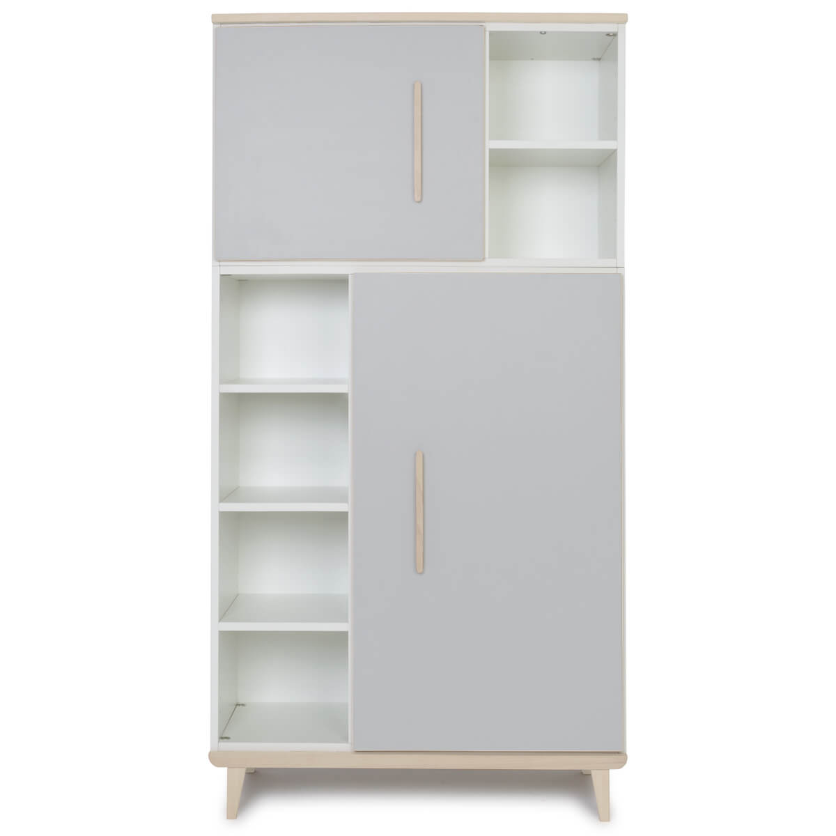Armoire 173 cm 2 portes NADO Retro finition frêne manhattan grey