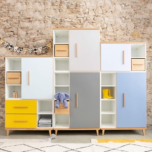 Armoire 173 cm 2 portes NADO Retro finition hêtre capri blue