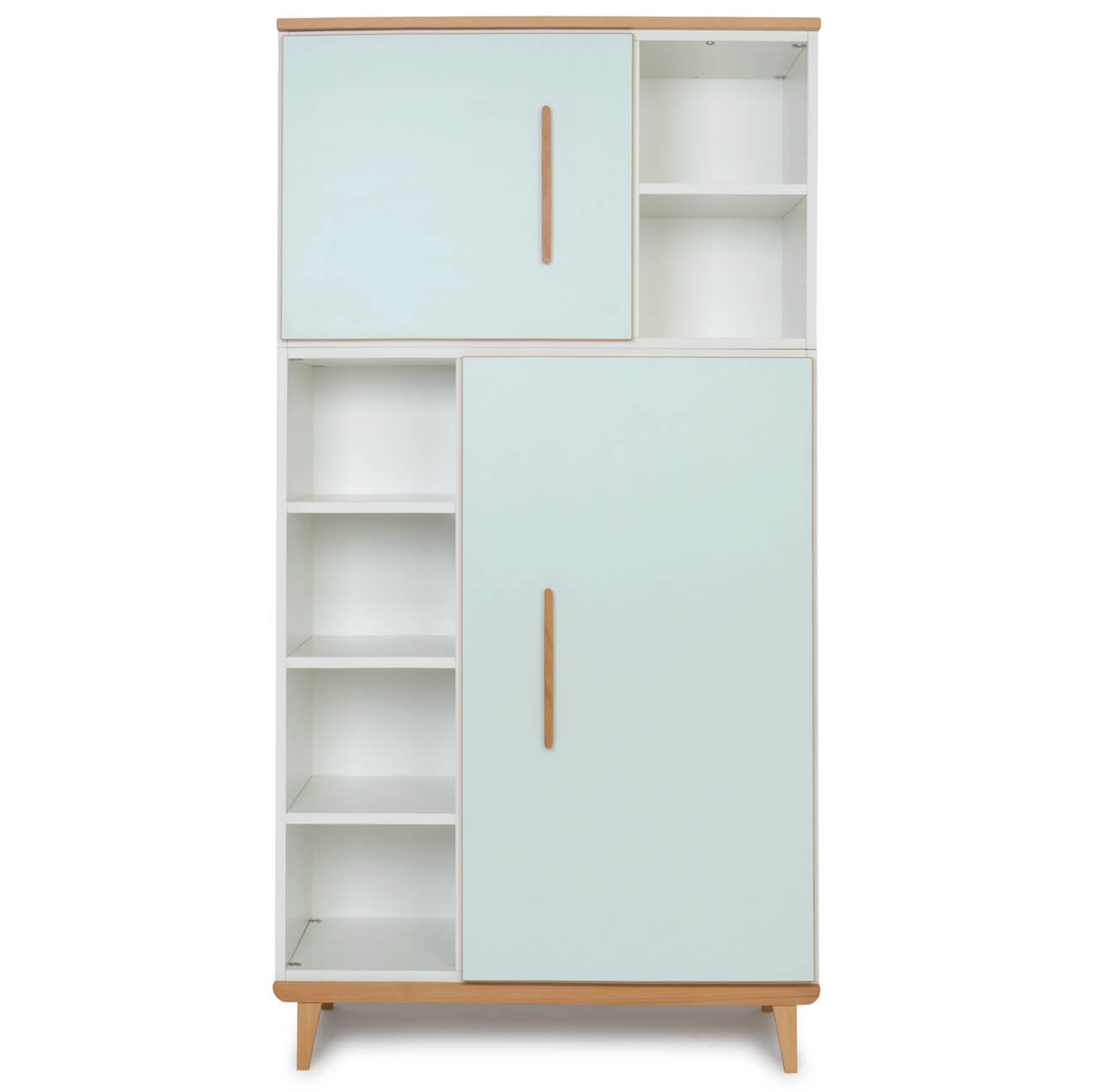 Armoire 173 cm 2 portes NADO Retro finition hêtre mint