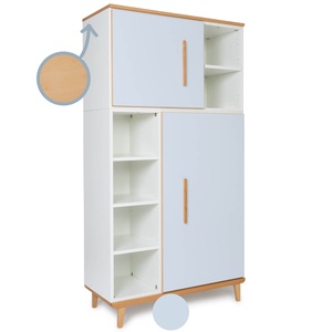 Armoire 173 cm 2 portes NADO Retro finition hêtre sky blue