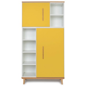 Armoire 173 cm 2 portes NADO Retro finition hêtre sunshine yellow 