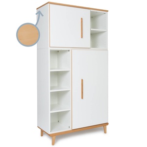 Armoire 173 cm 2 portes NADO Retro finition hêtre white
