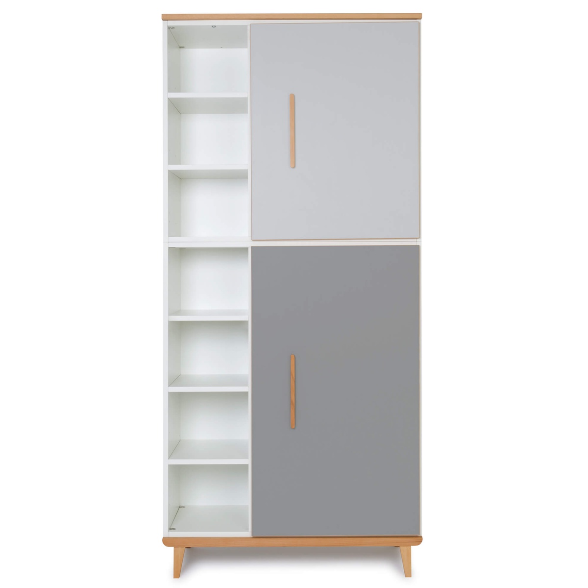 Armoire 198 cm 2 portes NADO Retro finition hêtre manhattan grey-slate grey
