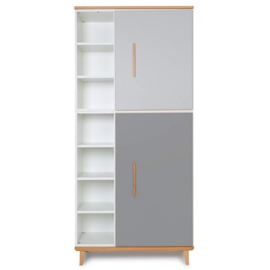 Armoire 198 cm 2 portes NADO Retro finition hêtre manhattan grey-slate grey