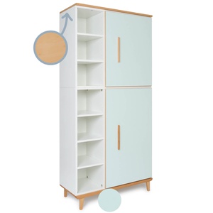 Armoire 198 cm 2 portes NADO Retro finition hêtre mint