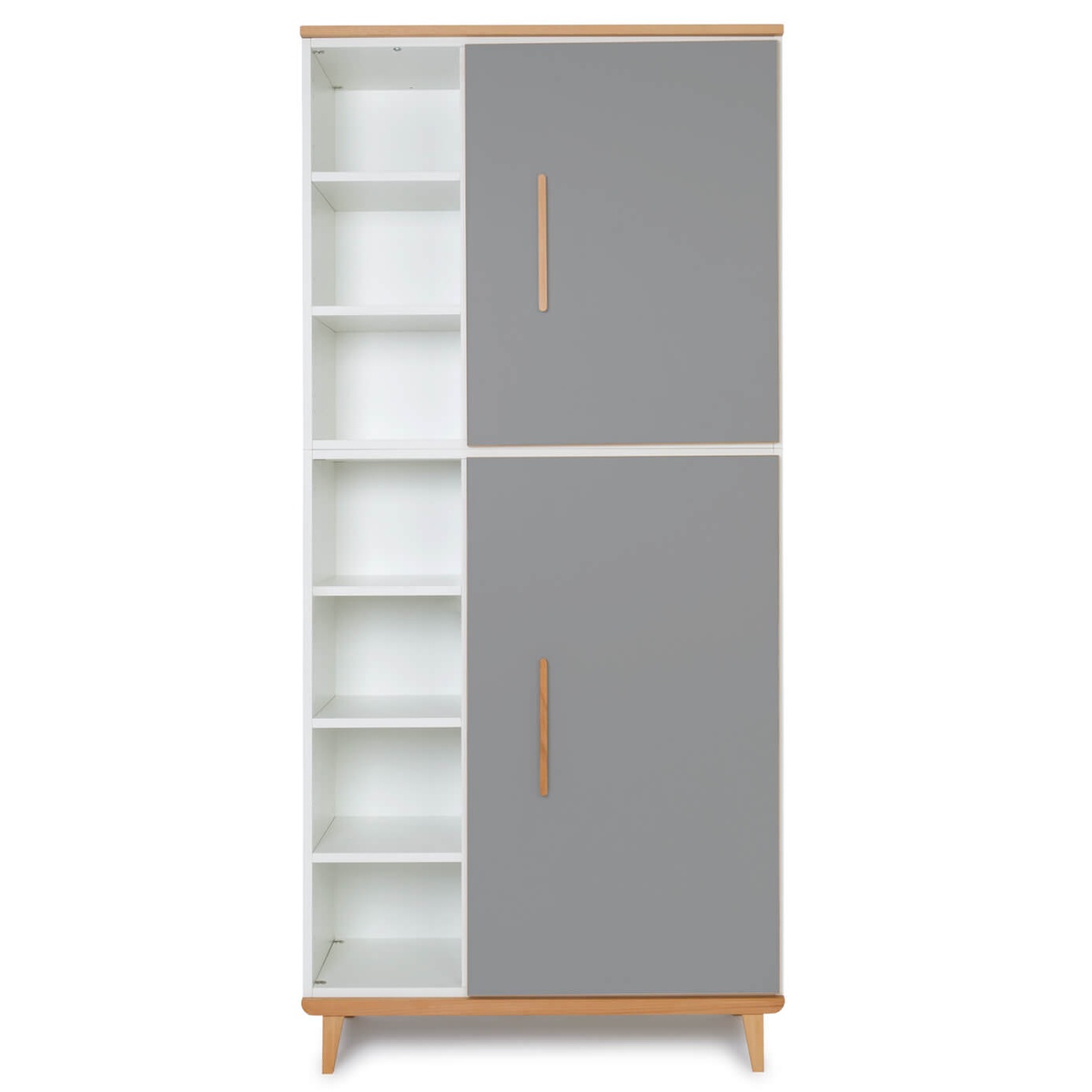 Armoire 198 cm 2 portes NADO Retro finition hêtre slate grey