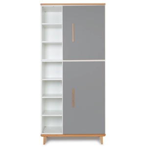 Armoire 198 cm 2 portes NADO Retro finition hêtre slate grey