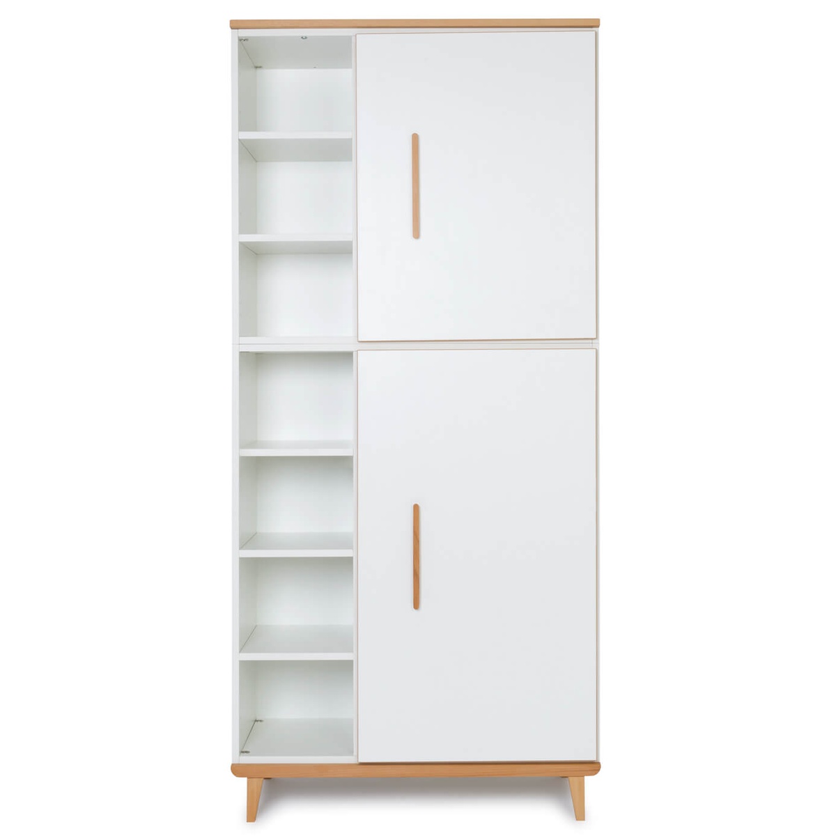 Armoire 198 cm 2 portes NADO Retro finition hêtre white