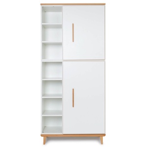 Armoire 198 cm 2 portes NADO Retro finition hêtre white