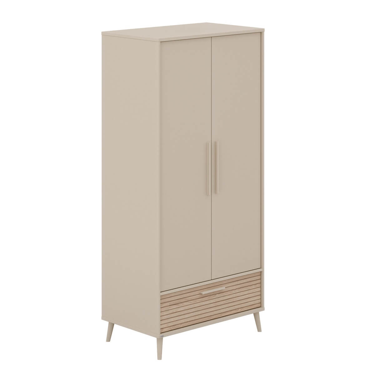Armoire 2 portes 1 tiroir EEFJE Paidi Beige cashmere-chêne