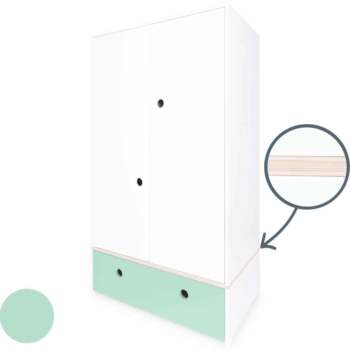 Armoire 2 portes COLORFLEX façade tiroir mint 