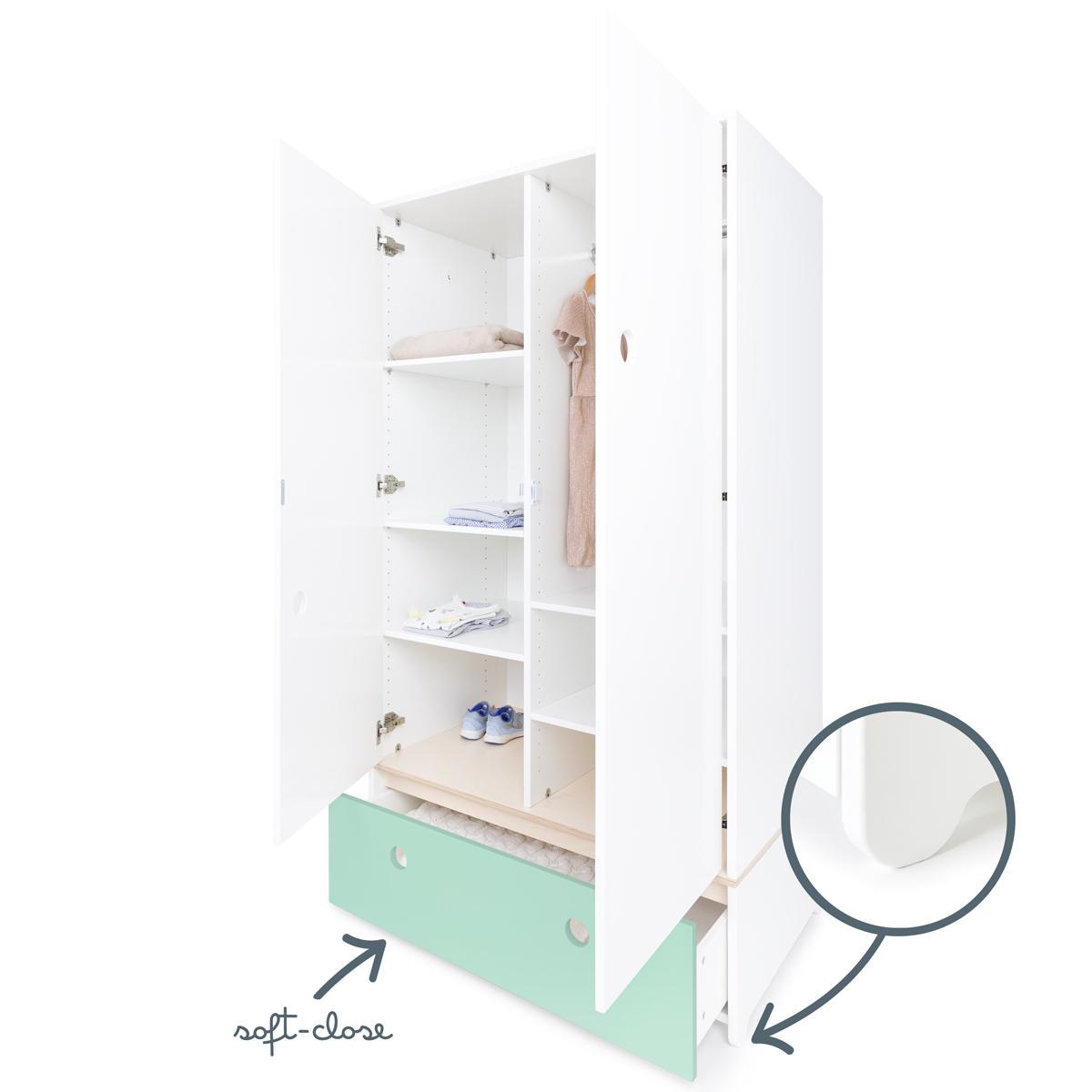 Armoire 2 portes COLORFLEX façade tiroir mint 
