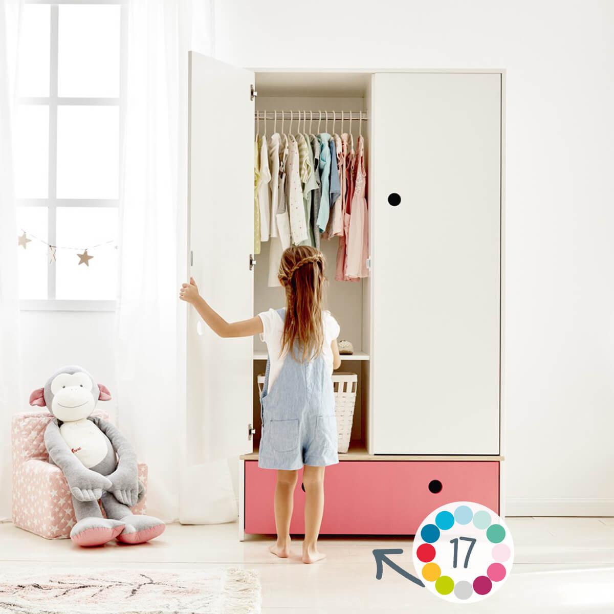 Armoire 2 portes COLORFLEX façade tiroir mint 