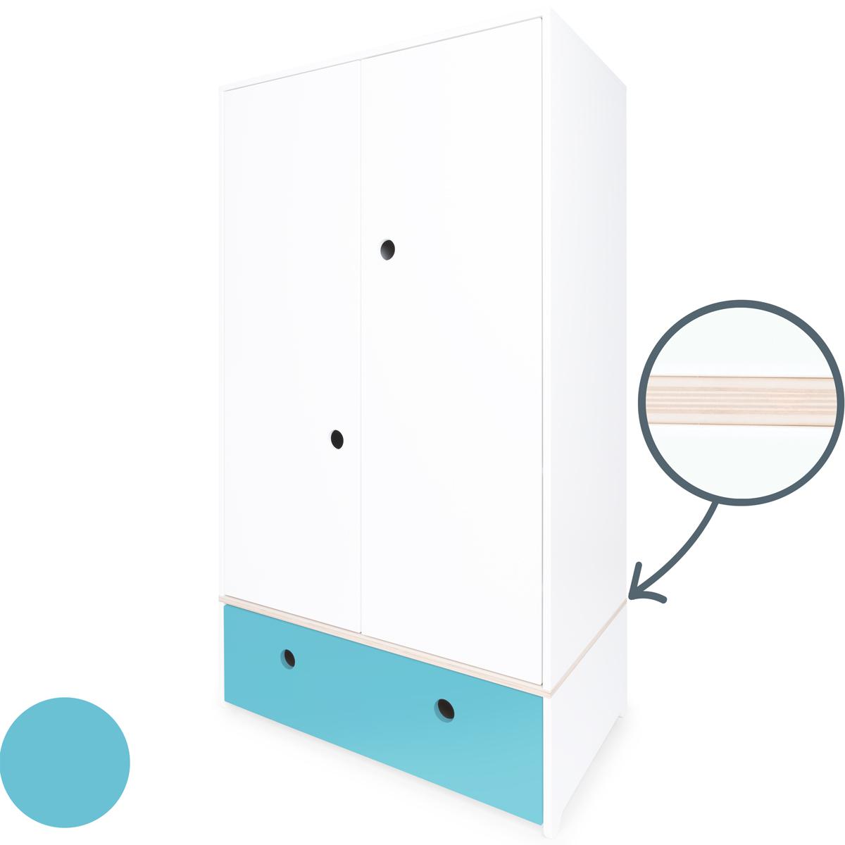 Armoire 2 portes COLORFLEX façade tiroir paradise blue 