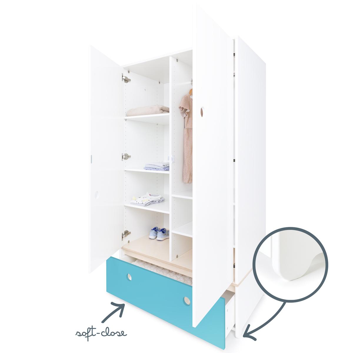 Armoire 2 portes COLORFLEX façade tiroir paradise blue 