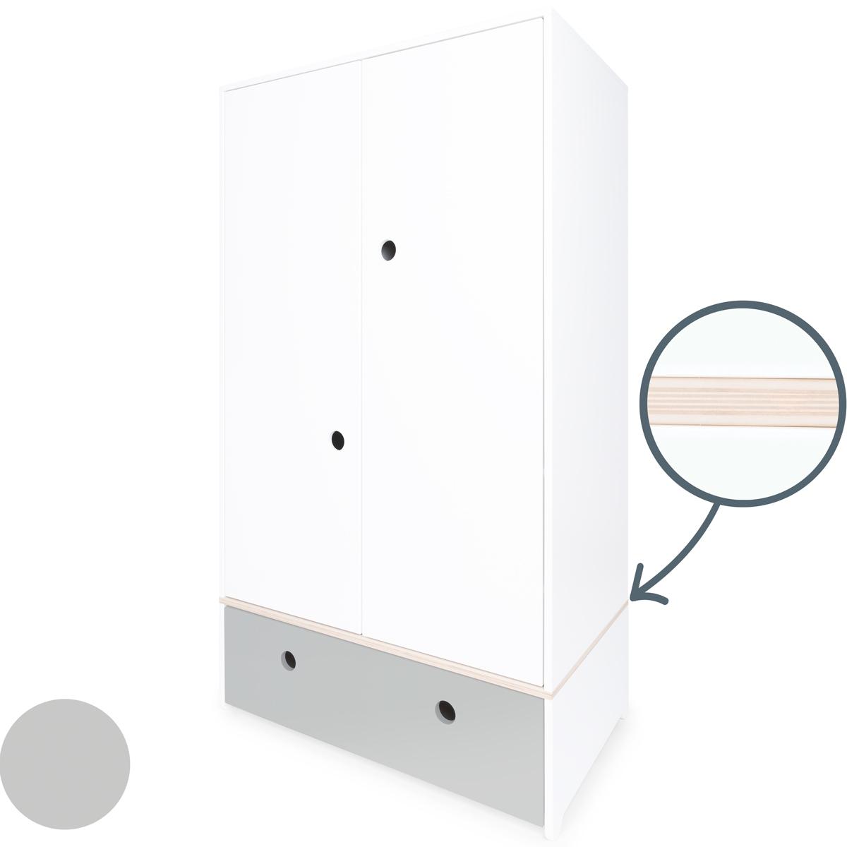 Armoire 2 portes COLORFLEX façade tiroir pearl grey 