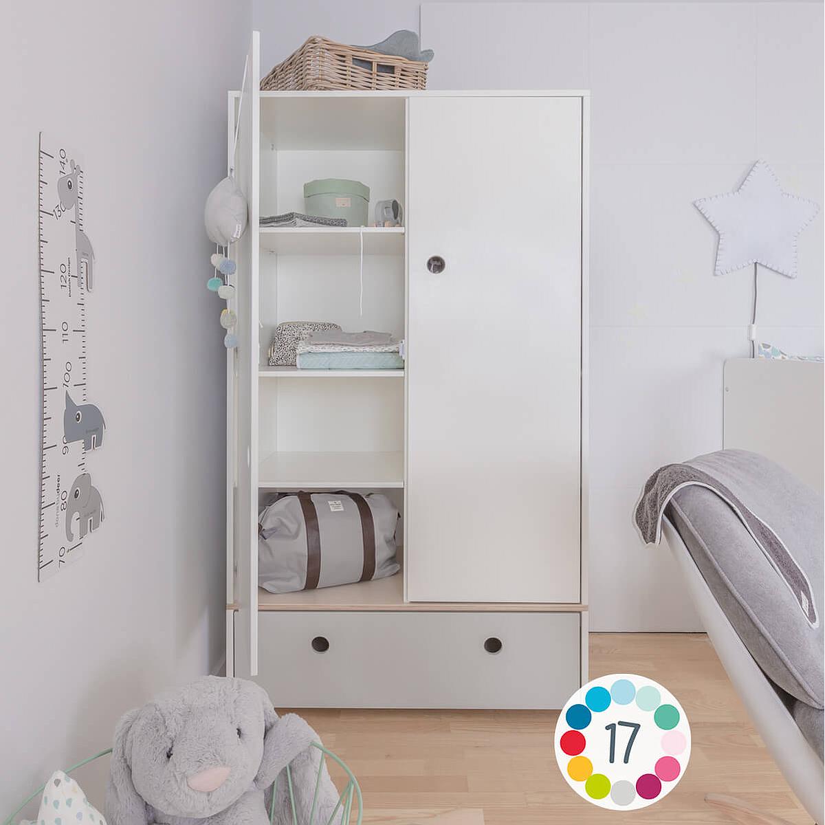 Armoire 2 portes COLORFLEX façade tiroir pearl grey 